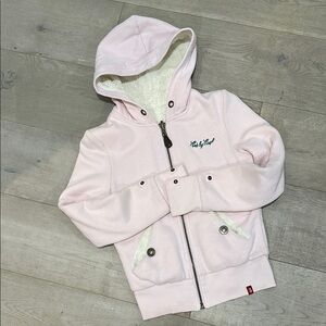EDC Espírit YTK Pink Zip-Up Hoodie with Embroidered Logo fits small or xs